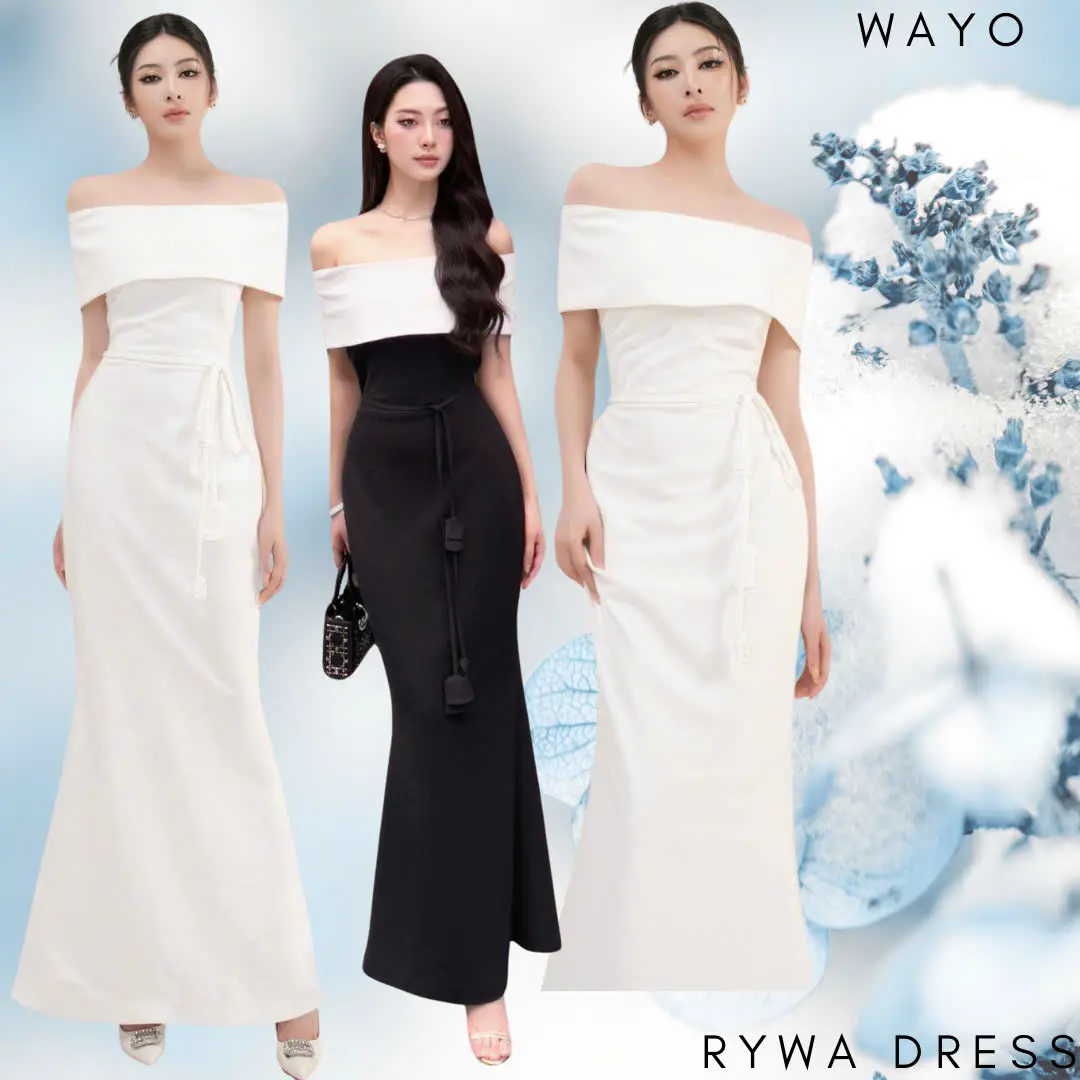 [Rywa Dress] Đầm WAYO thiết kế trễ vai body đuôi cá dự tiệc cao cấp sang trọng xu hướng
