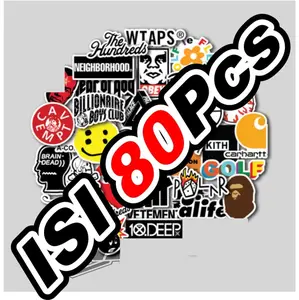 80pcs STICKER LOGO BRAND AESTHETIC ANTI AIR UNTUK LAPTOP CASE TUMBLER KOPER HP