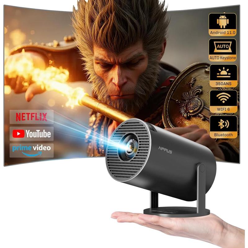 Ap Projector Mini Projector, with WiFi and Bluetooth, Automatic Keystone Ceiling ...