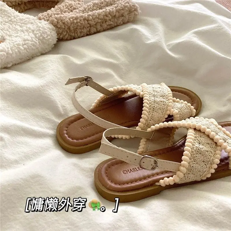 [2696 People Collected] Chic Gentle Fairy Evening Breeze Sandals for Women 2025 New Summer Bohemian Ethnic Beach Retro Flat Slippers