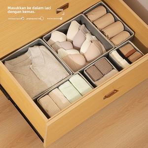 Kotak Penyimpanan, Kapasiti Besar, Jenis Laci Almari Pakaian, Petak untuk Seluar Dalam, Boleh Dilipat, Diperbuat daripada Fabrik, Sesuai untuk Asrama, Kotak Penyusun Stokin, Fesyen, 2025 Supplies