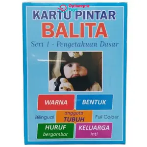 Flash Card Balita Seri 1 Pengetahuan Dasar Kartu Pintar Edukasi Anak Glossy Tebal - 40 Lembar