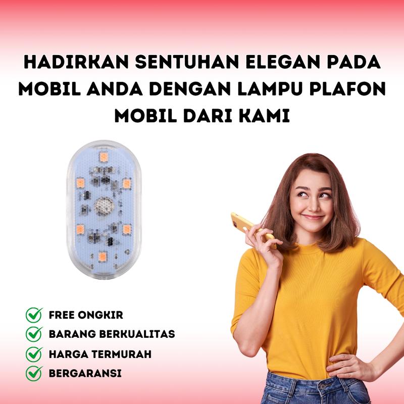 Lampu Plafon Mobil Mini LED Touchscreen 6 LED untuk Interior Car 5