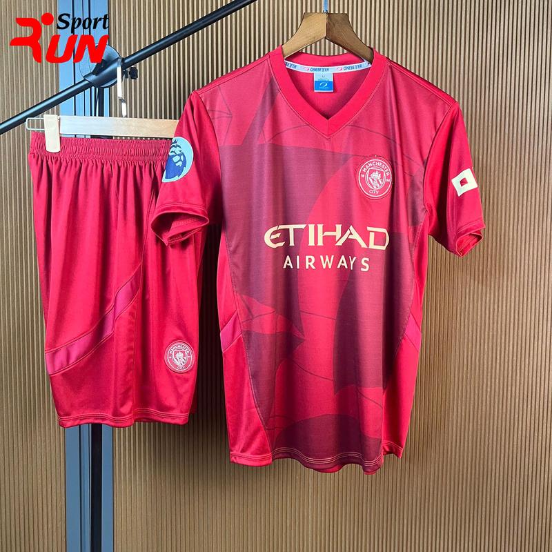 Bộ áo bóng đá, Đồ đá banh, Áo đấu clb Man City 2024 2025 BÃ TRẦU hàng đẹp - Vải thun lạnh co giãn, thoáng mát RUN Sports - IN TÊN SỐ