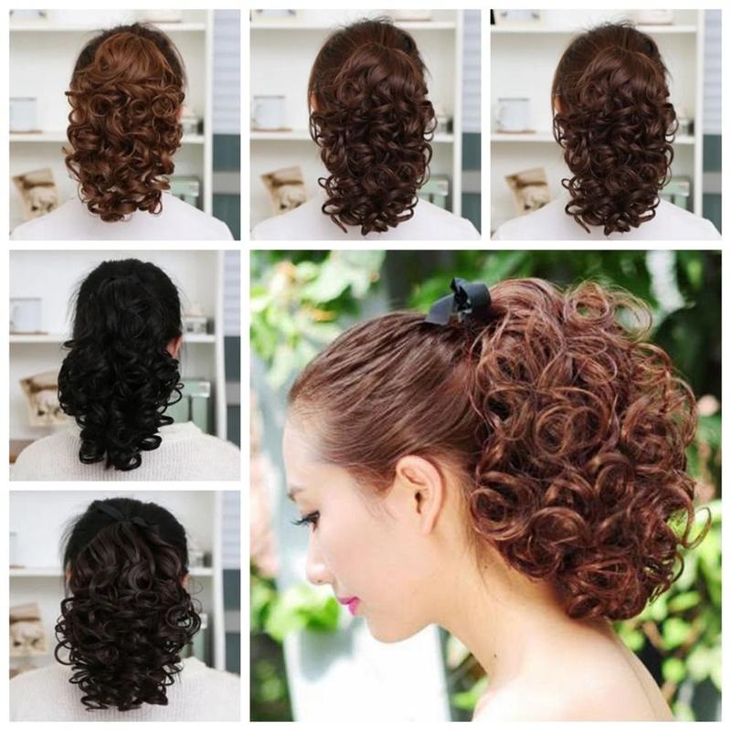 Product Introduction of Heat Resistant Fiber Curly Drawstring Ponytail Wig Synthetic Fluffy Short Wavy Ponytail Natural Hair Extension Pony Tail Hairpiece Girls 8