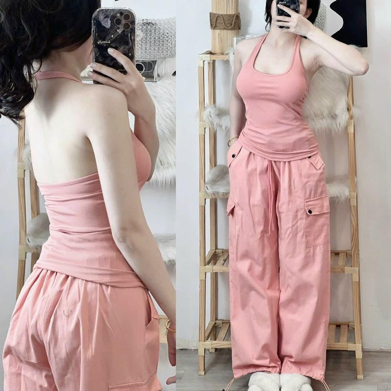 Áo thun nữ cổ yếm ôm dáng hở lưng chất gân tăm