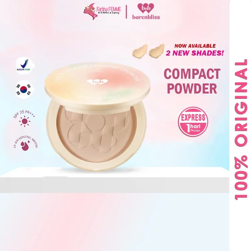 FEMME || BNB barenbliss Korean Bloomatte Fine to Refine Compact Powder 24H oil control - Bedak Padat Waterproof