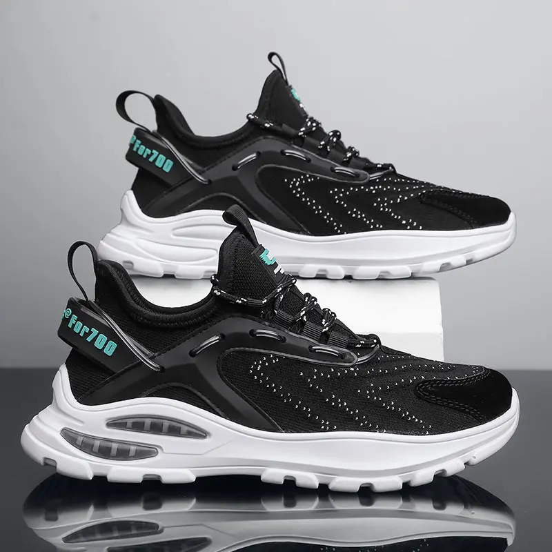 Hot Spring new trendy men's shoes comfortable and lightweight sports shoes Korean style lace-up trendy and fashionable lightweight wholesale running shoes