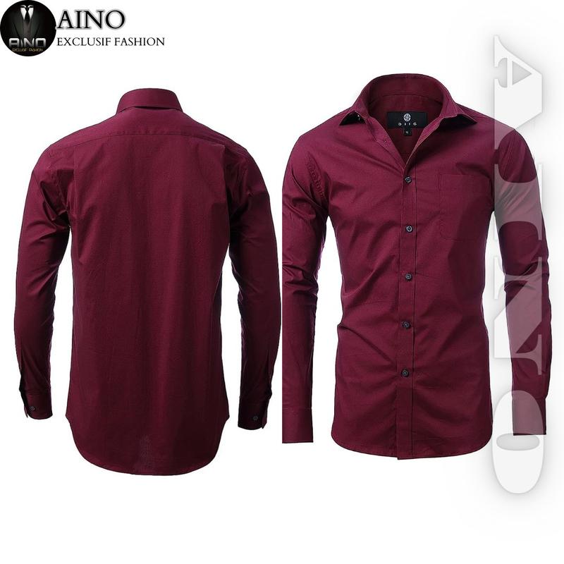 AINO.ID Kemeja Formal Pria Kemeja Kantoran Kemeja Kerja Slim Fit Lengan Panjang Kemeja Putih Kemeja Keren Nyaman 5