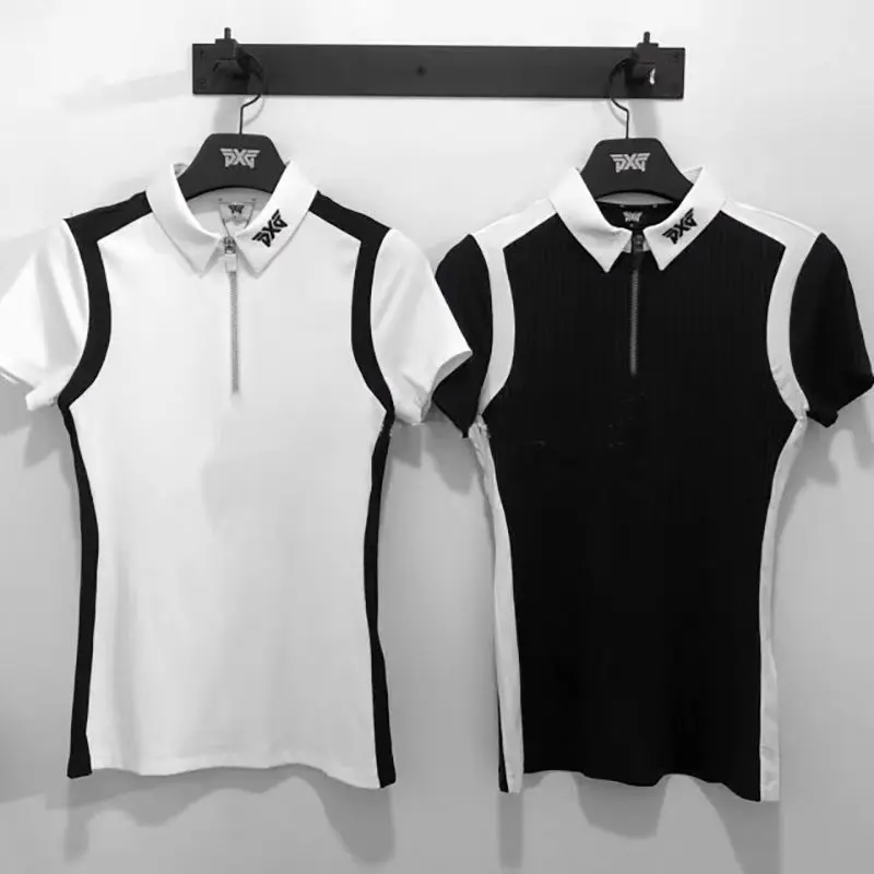 Quần Áo Golf, Hàng Mới Về, Dành Cho Nữ, Dây Kéo Cài Cửa, Áo Thun Mỏng Co Giãn, Áo Polo Thường Ngày Nhanh Khô, ngắn Tay, Phong Cách Sy24315, [PXG]