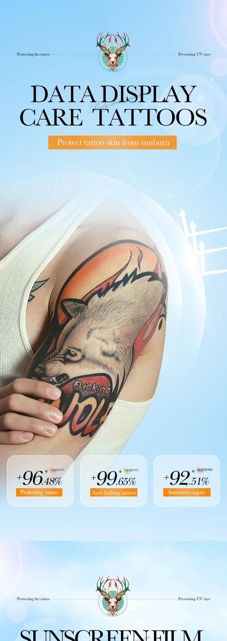 Product Introduction of 60g Tattoo Protects Colors Sunscreen SPF30+ PA+++ Protecting Tattoo Skins Full Spectrum Protection Soothing Moisturize Ultraviolet-Proof  Waterproof Body Care 4