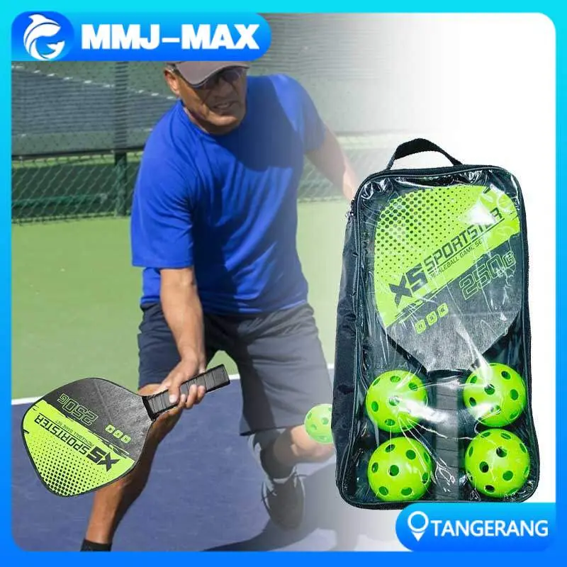 Set Raket Paddle Pickleball 40 Lubang 4 Bola Untuk Outdoor Indoor Pemula Profesional