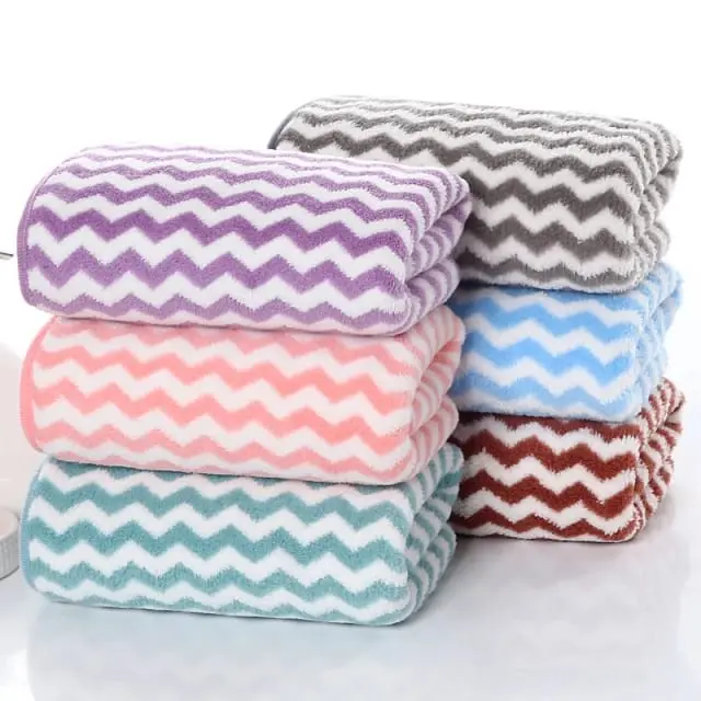Handuk Mandi Dewasa 50x100  70x140 Motif Zigzag Handuk Microfiber Lembut Import