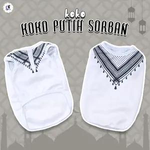 Baju Kucing Anjing Size Jumbo Koko Sorban Putih Ramadan Untuk Kucing Anak Kambing Anjing