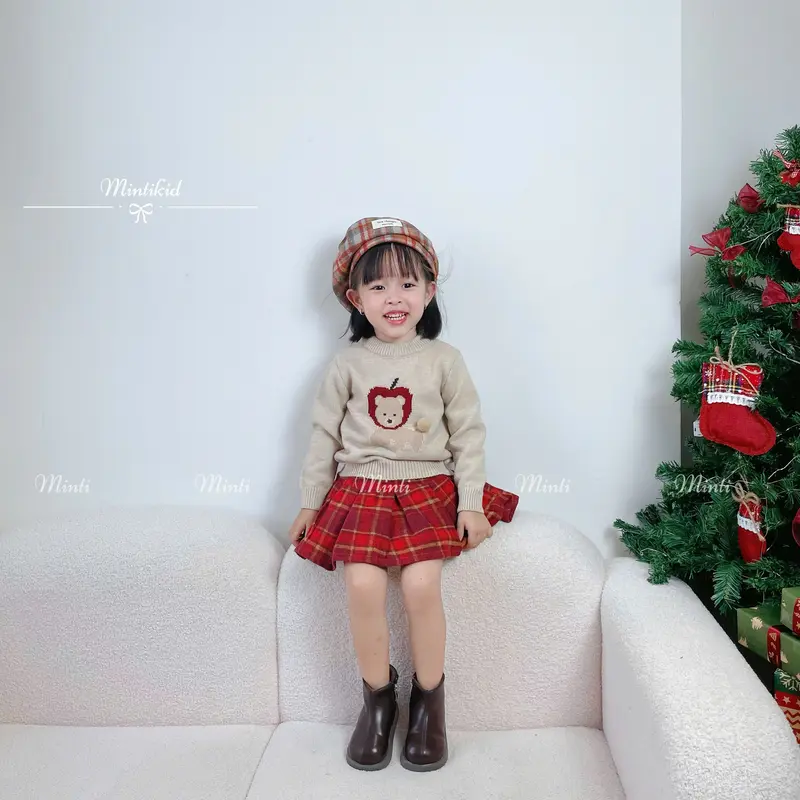 MT37 - Chân Váy Caro Đỏ Cho Bé Gái Dễ Thương - QCCC 0