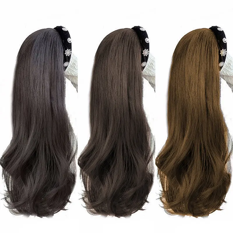 Hairband wig U-shaped half headband wavy long hair
