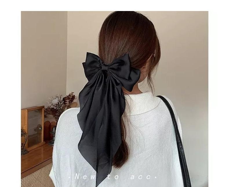 Product Introduction of Korea Big Bow Floral Long Ribbon Hairpin Headband Back Head Hair Clip Women Fashion Hair Accessories 10