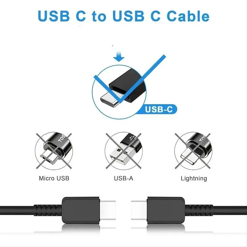 Cáp USB C Sang USB C, Sạc Dây Sạc Nhanh Type C, Tương Thích Với Samsung S23 / S22 / S21 / S20 / N10 / N20, iPhone 15, Cáp Dữ Liệu Điện Thoại Di Động Phụ Kiện 4