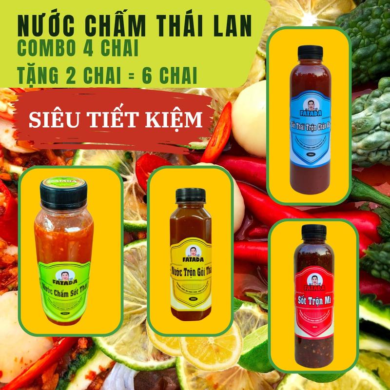   Của Đầu Bếp Thái  Combo 4 Chai Siêu Tiết Kiệm Nước Chấm Thái Lan  Nước Chấm Hải Sản + Nước Trộn Gỏi + Sốt Trộn Mì + Sốt Trộn Chân Gà  Nước Sốt Gia Vị Chua Cay 