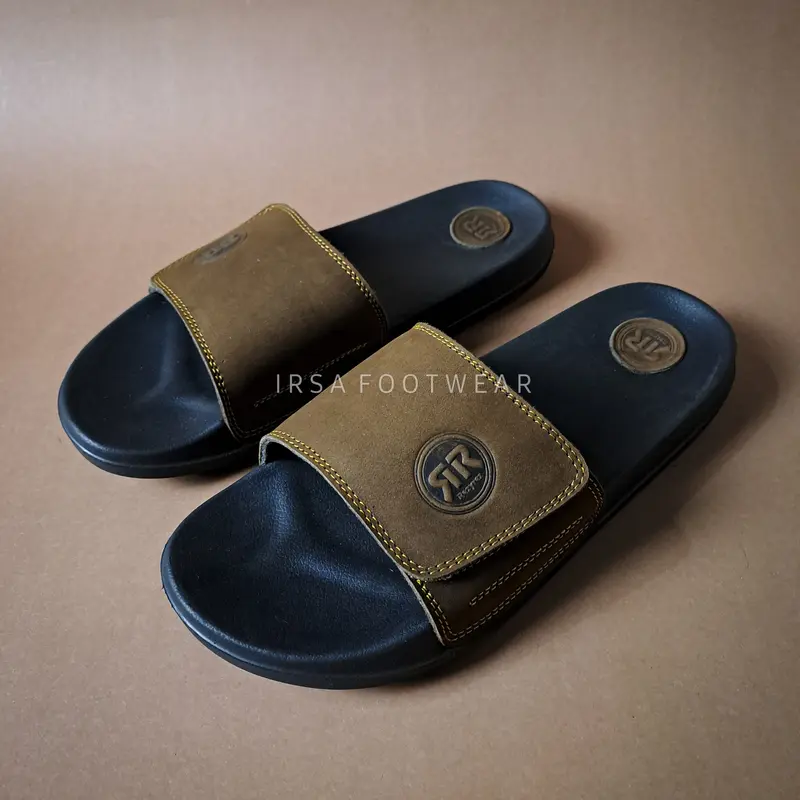 REZYREZ SANDAL KULIT ASLI GARUT / SANDAL KULIT / SANDAL PRIA / SANDAL SLOP / SANDAL SLIDE / BISA COD 6