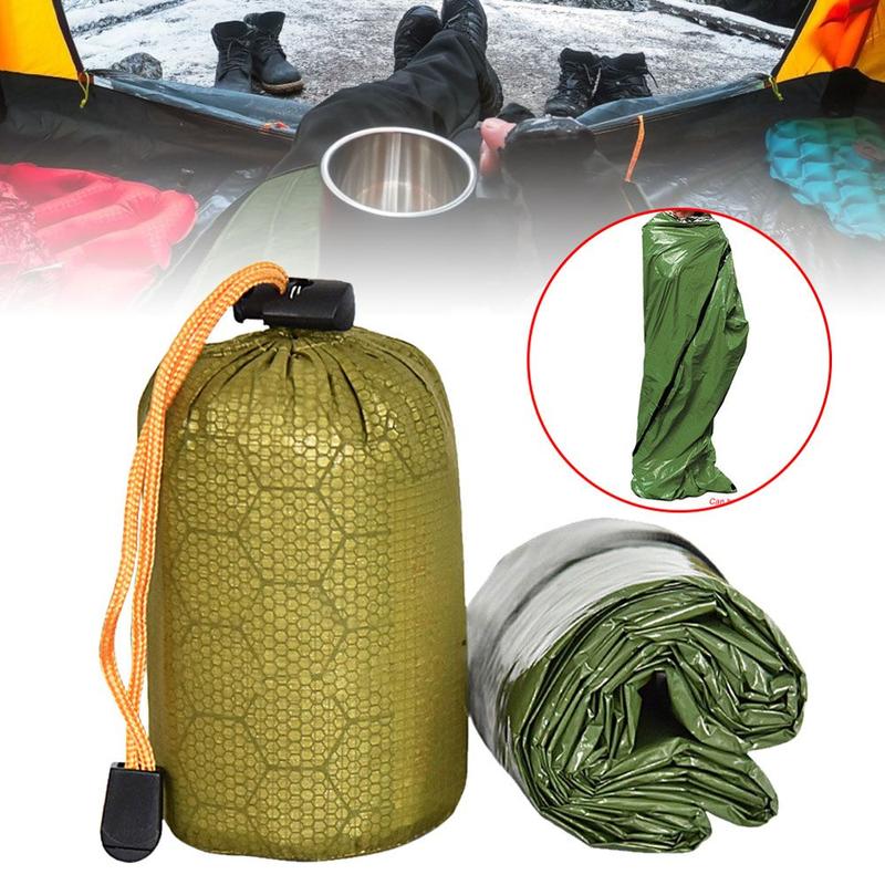 KGD848 Keep Warm Windproof Portable Storage Bag Compression Stuff Sack Waterproof Survival Equipment Compression Pack Sleeping Bags Survival Sleeping Bag Emergency Sleeping Bag Outdoor Bivvy 1