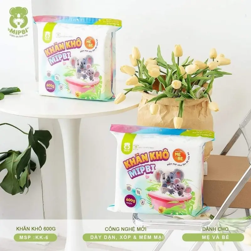 KHĂN VẢI KHÔ ĐA NĂNG MIPBI BỊCH LỚN 600g 1