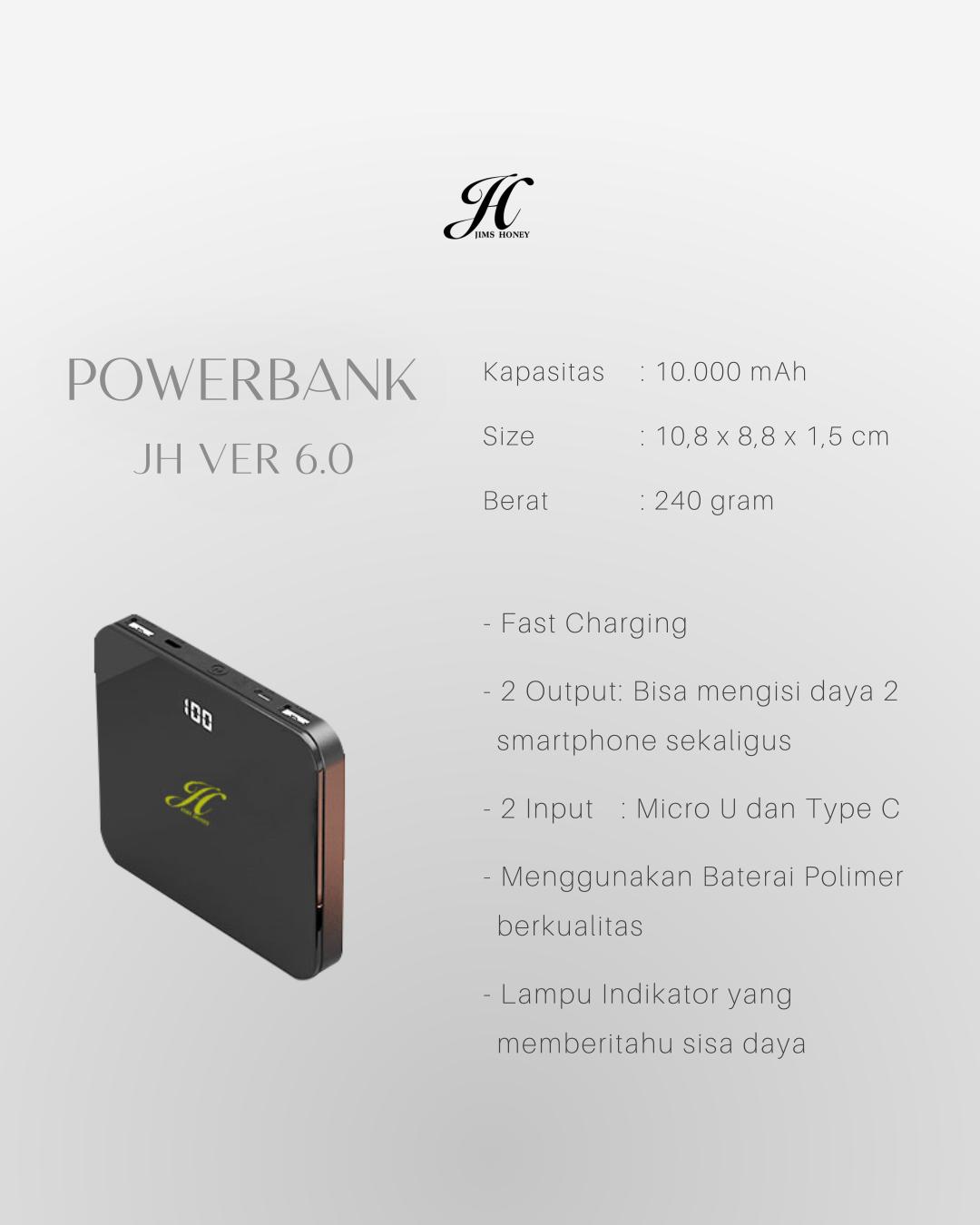 JIMS HONEY POWERBANK JH-06 FAST CHARGING (KAPASITAS 10.000 mAH)