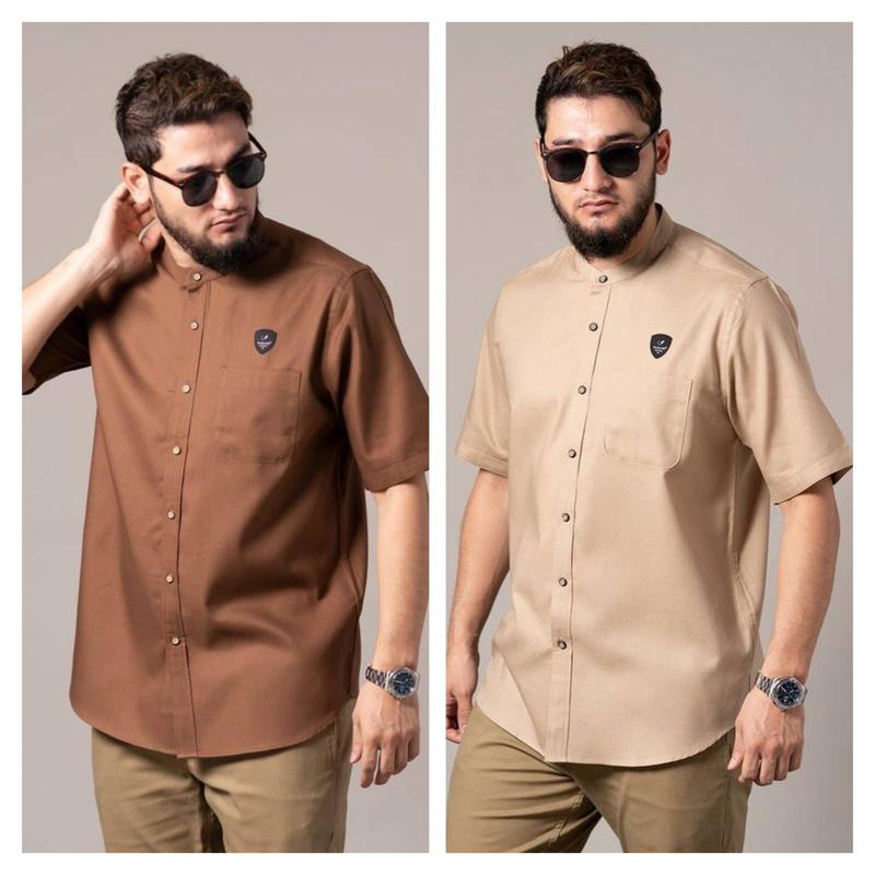 Baju koko lengan pendek terbaru motif polos 0