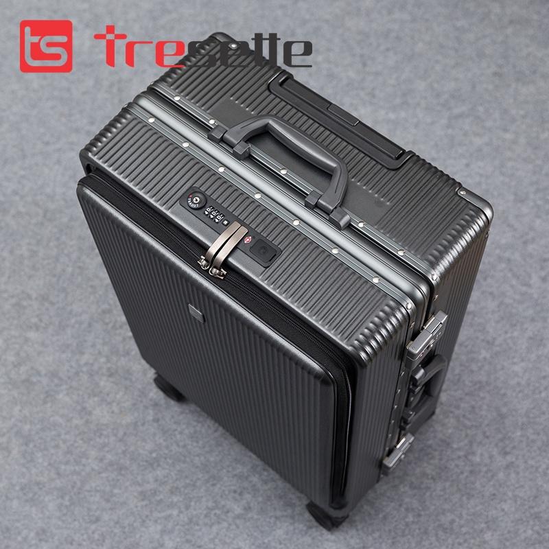 Product Introduction of [SIZE 20+24+26INCH] Vali cao cấp Tresette TSL-2029 Có Ngăn Đựng Latop Vân Dọc Sang Trọng Cổng Sạc USB 28