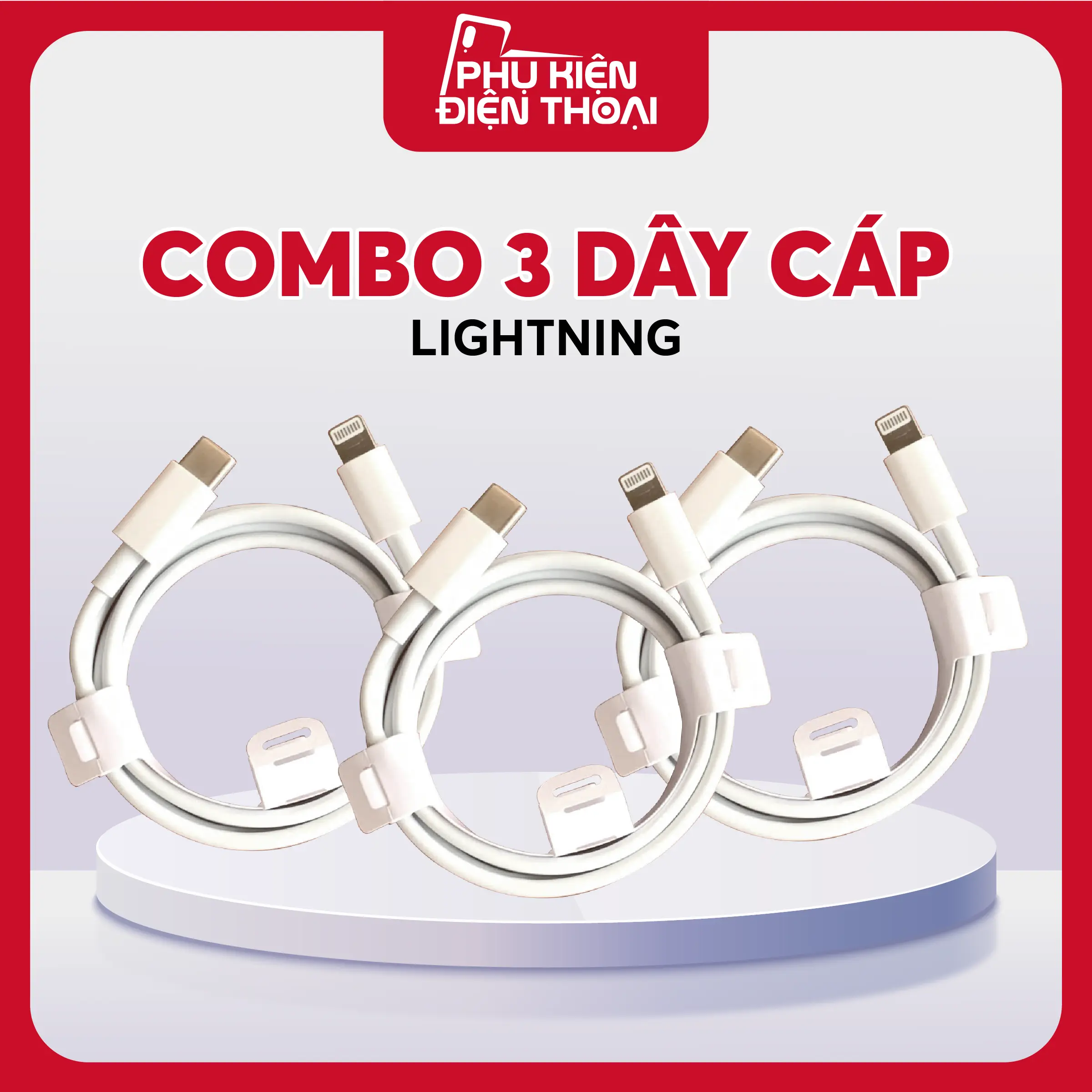 Combo 3 Dây Cáp Sạc Nhanh 20W - Bền Bỉ, Ổn Định | Dài 1M - Đầu Type-C Và Lightning | Dùng Cho ip 6 - 14 Prm