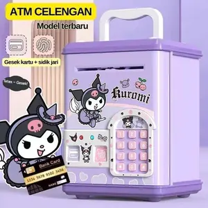 【COD】Pengenalan Wajah/Kunci Kata Sandi Digital/Mainan Anak Atm Celengan / Mainan Brangkas Mainan Nabung Uang Edukasi /Kids ATM Coin Piggy Bank/Password Savings Box Coin Piggy Bank/Toy Girls Boys Cartoon Music Piggy Bank celengan