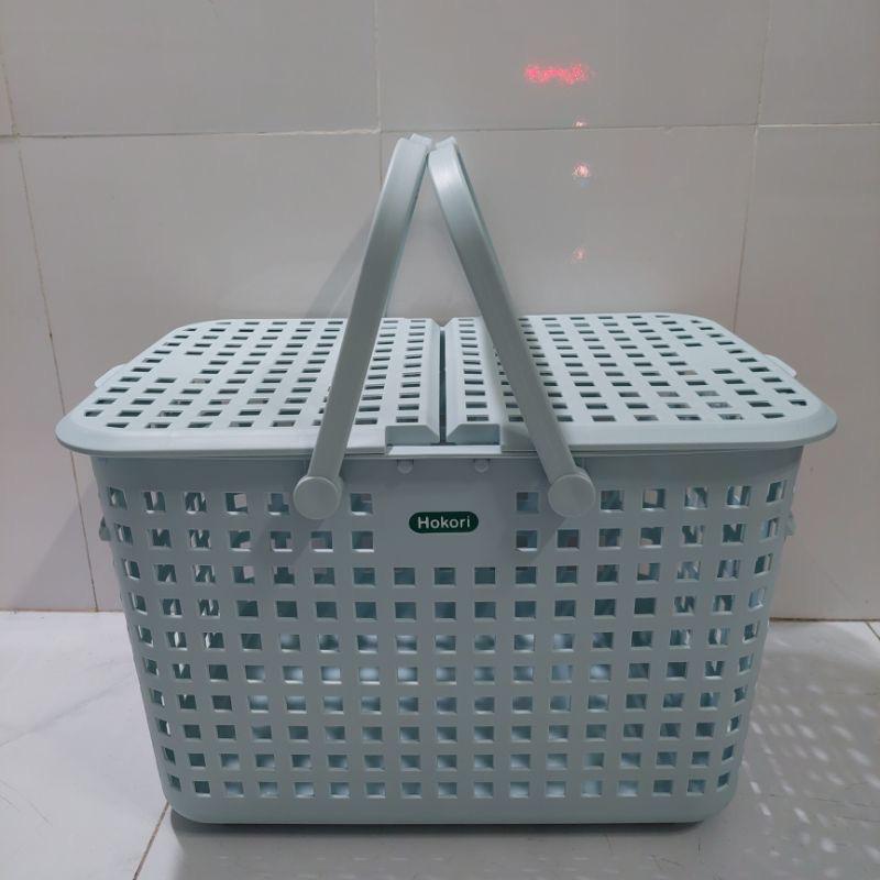 Làn đi sinh cỡ đại Hokori có nắp đậy và quai xách tiện lợi, Giỏ đi sinh đựng đồ cho bé 0