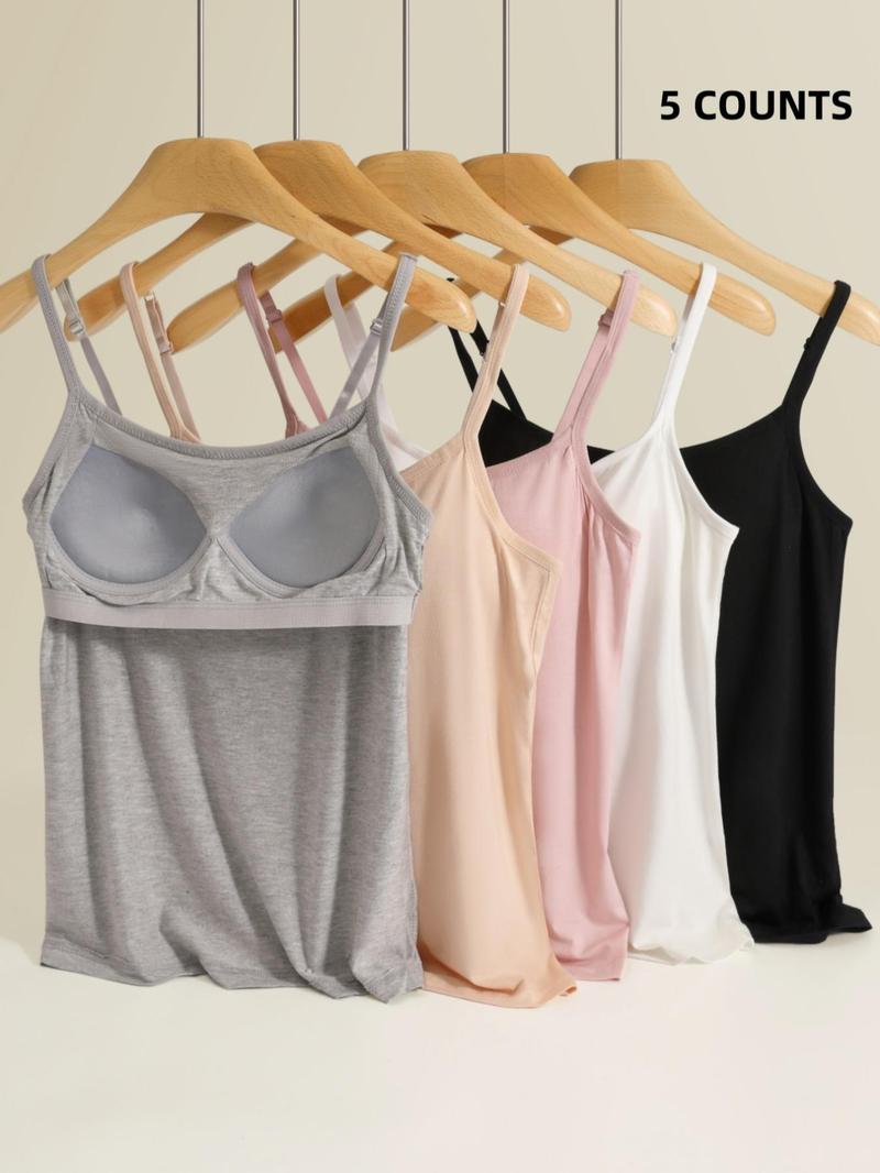 Product Introduction of Women's Solid Adjustable Strap Padded Cami Top, Casual Comfy Breathable Camisole, Ladies Top for All Seasons 1