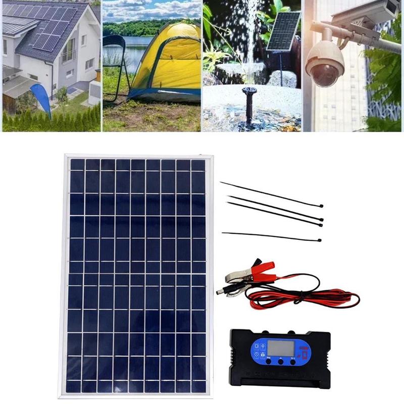 10W 12V/18V solar panel kit with Controller and crocodile  clip IP65 waterproof 0