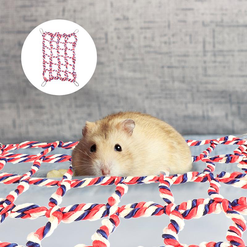 Small Pet Climbing Net Hamster Hammock Swing Toy Chew Toys Rope 28X20XX1CM 1