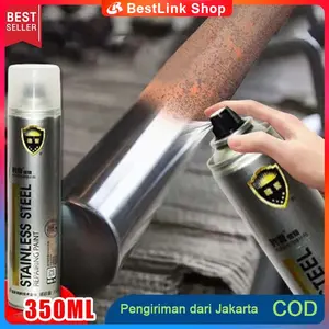 【350 ML】Cat Semprot Chrome Sapporo Chrome Spray Paint Anti Karat Warna Stainless Automotive Metallic Paint Chrome No Rust Chrome paint spray Amplas Car Kain Logam