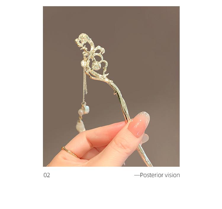 Product Introduction of Ocean Fritillary Hairpin, High-Grade Female Pearl Tassel Hair Accessories, Ancient Style Updo Hairpin, Han Chinese Clothing Accessories 6