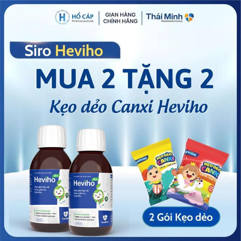 [Mua 2 tặng 2] Mua 2 Siro Heviho - Tặng 2 gói Kẹo dẻo Canxi cho bé