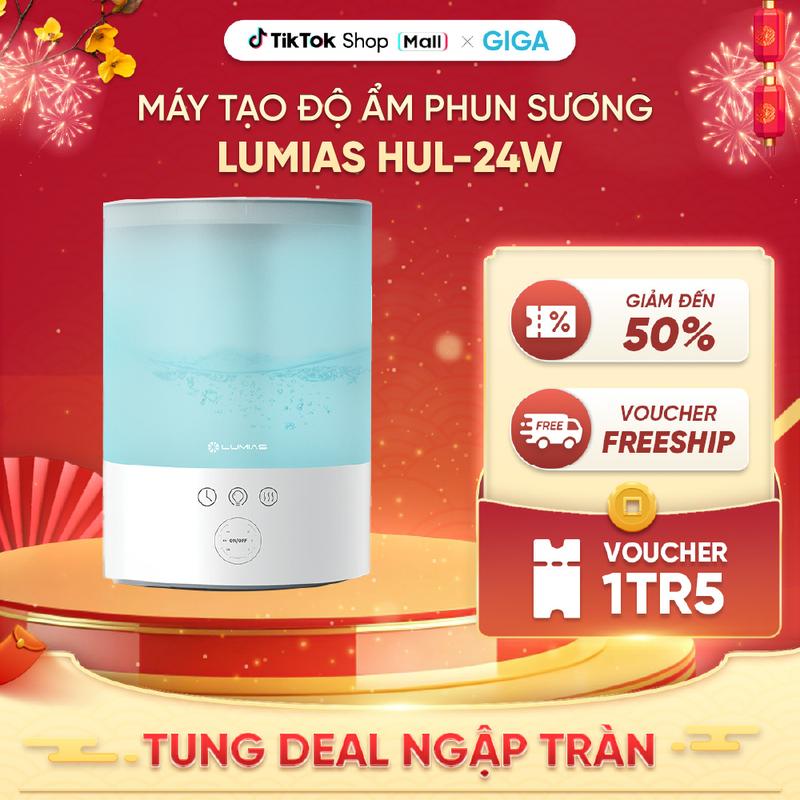 Máy tạo độ ẩm phun sương Lumias HUL-24W - Dung tích 2.5 lít, 3 chế độ phun sương - Máy Khuếch Tán Tinh Dầu, Phun Tinh Dầu may tao am suong