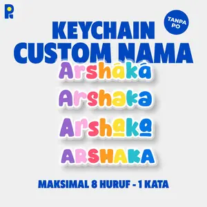 PIKAPIK Gantungan Nama Tanpa Karakter Akrilik Custom Keychain Tas Motor Kunci Acrylic Print Ganci
