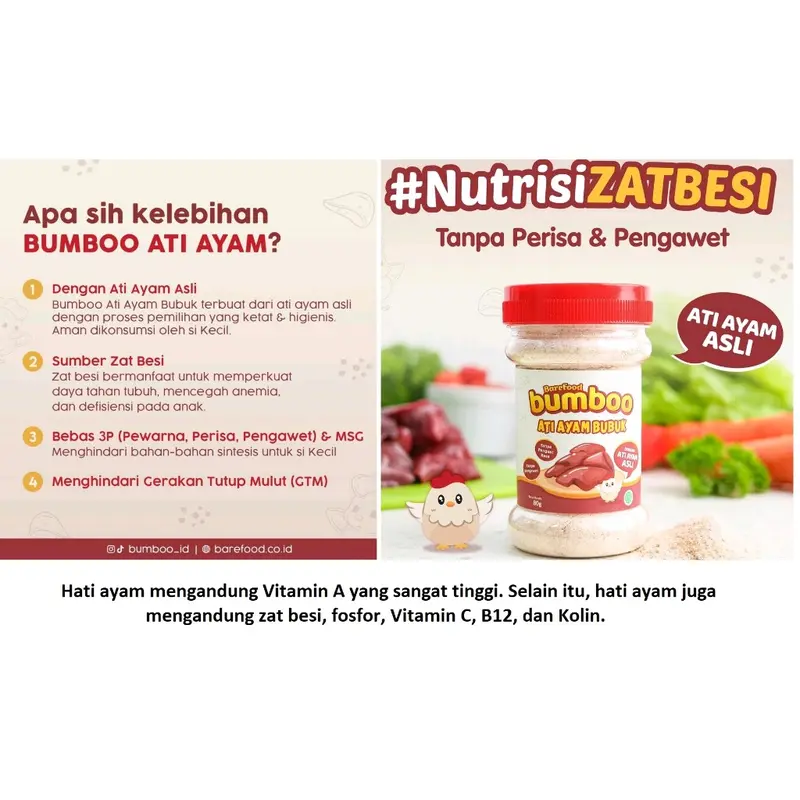 Kaldu MPASI Bayi Non MSG Bumboo Bebas Gula Garam Rasa Sapi / Ayam / Jamur / Ikan Teri / Ati Ayam / Keju Bubuk Botol / Abon Ayam / Abon Sapi untuk Makanan / Soup Alami 7
