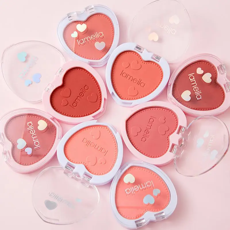 Blush Makeup Palette Mineral Powder Red Rouge Lasting Natural Cream Cheek Tint Orange Peach Pink Blush Women Cosmetic