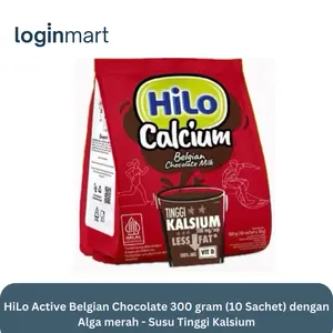 HiLo Active Belgian Chocolate 300 gram (10 Sachet) dengan Alga merah - Susu Tinggi Kalsium