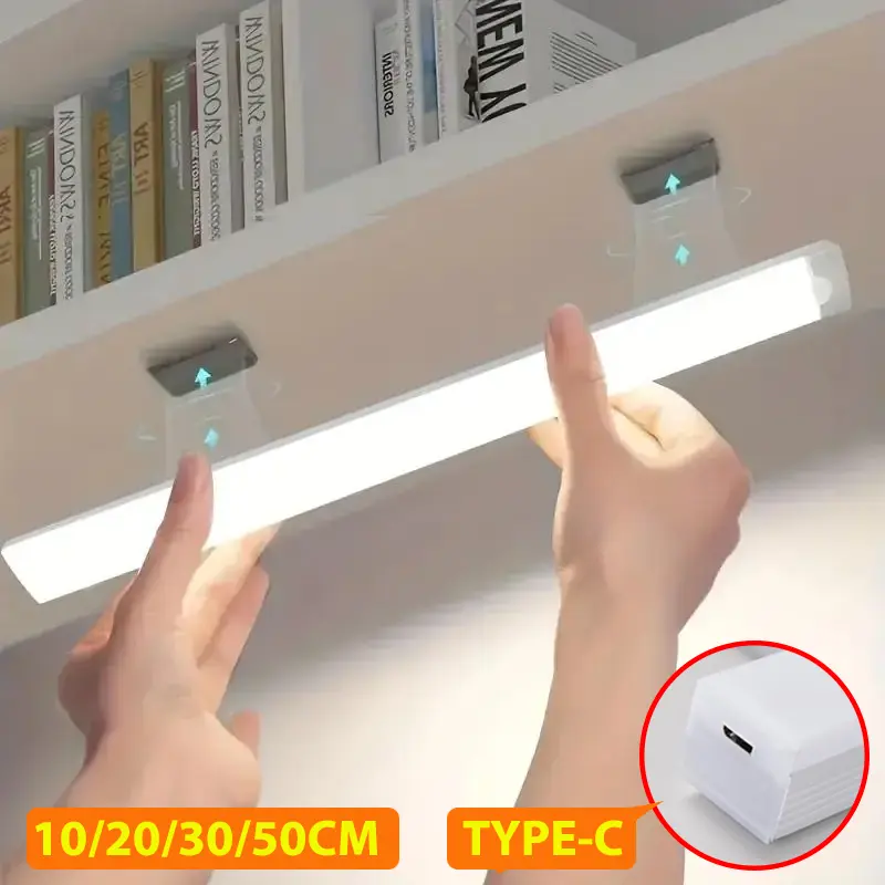 LED Bar Lights USB Rechargeable Motion Sensor Night Light Portable Induction Cabinet Light for Kitchen Room for Wardrobe Hallway