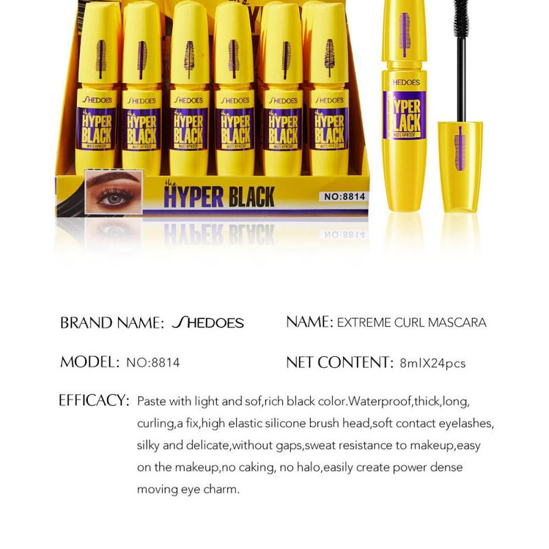 Mascara Không Thấm Nước, SHEDOES, Xoăn Dài, Lâu Trôi, Dễ Mang Theo, Với Ba Đầu Cọ 6