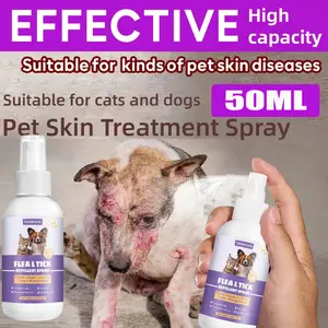 Anti Jamur Spray Kulit Untuk Anjing dan Kucing Ringworm Obat Gatal Kurap Aman Terjilat dengan Nano Silver 50ML