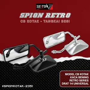 Spion Retro Kotak CB GL Megapro RX King Model Daytona Kaca Mirror Kotak Tangkai Pendek