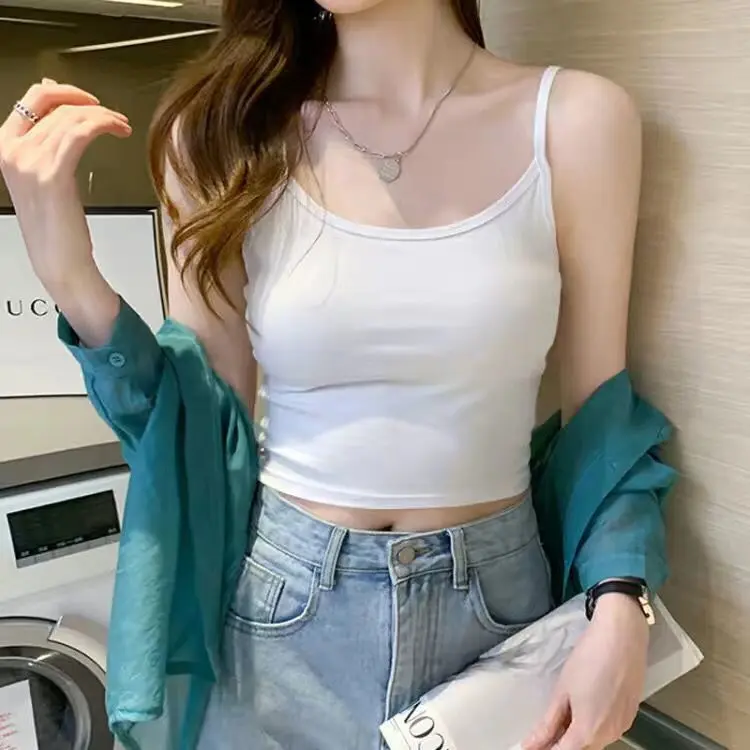 Áo Vest Hai Dây Nhỏ Màu Đen, Dành Cho Nữ, Có Thể Mặc Bên Trong Và Bên Ngoài Mùa Hè, Hàng Mới Về, Phổ Biến, Ngắn, Ngoại Cỡ, Mỏng Vừa Vặn, Áo Mặc Trong, Thích Hợp Cho Năm 2023