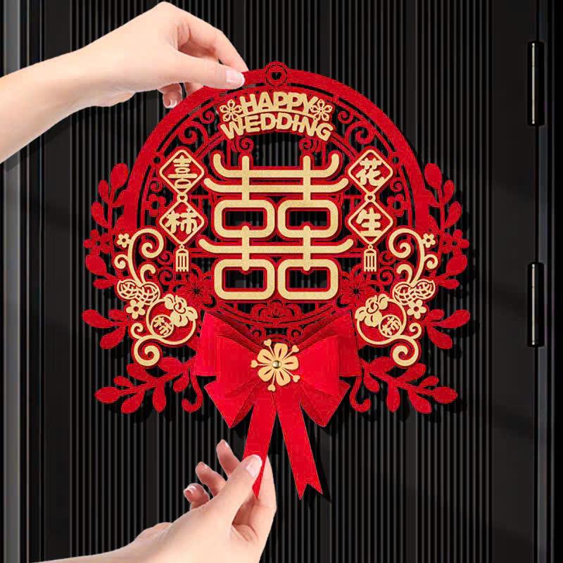 Chữ hỷ đám cưới 3D vải nỉ Cao Cấp dùng trang trí đám cưới, phòng cưới Party Home 4