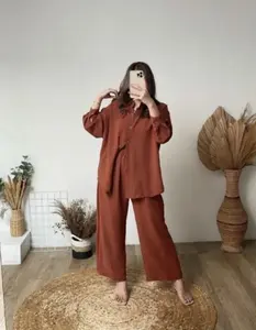 One set Cringkle Jumbo Ld 120 Lengan Kancing